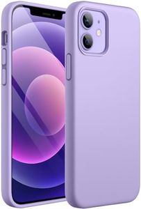 JETech Silicone Case for iPhone 12/12 Pro 6.1-Inch, Silky-Soft Touch Full-Body Protective Phone Case, Shockproof Cover with Microfiber Lining (Purple)