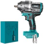 Cordless Impact Wrench 1/2 inch for Makita 18V Battery, 900 Ft-lbs (1200N. m) Brushless Electric Power Impact Driver Gun Tool, 2100RPM Hihg Torque Impact Wrench with LED Work Light,Bare Tool Only