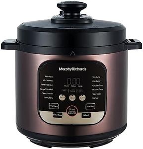 Morphy Richards WizPot 6 Litres 1000W Electric Pressure Cooker| 14-Preset Menu| Digital Display| Saves upto 70% Cooking Time| Customised Preset for Indian Cooking| Automatic Shut-Off| Metallic Brown