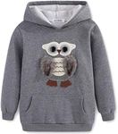 Hoodies for Girls Kids Pullover Fuzzy Owl Hooded Thick Warm Fleece Lining for Winter 11-12 Years