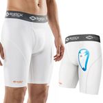Shock Doctor Compression Shorts with Bio-Flex Athletic Cup, Moisture Wicking, Vented Protection, Youth Sizes