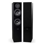 Fluance Elite High Definition Two-Way Floorstanding Loudspeakers for 2-Channel Stereo Listening or Home Theater System - Black Ash/Pair