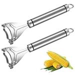 2 Pcs Corn Peeler, Stainless Steel Corn Cob Peeler, Magic Corn Stripper for Corn on The Cob, Corn Cob Stripper Tool, Corn Planer, Corn Cutter from The Cob, Corn Threshers, Kitchen Gadget Helper Tool