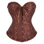 Corset Top Women Sexy Lace Up Satin Overbust Sweetheart Boned Corset Bustier Top Vintage Court Corset Bride Dress Bodyshaper Halloween Gothic Costume Bodysuit Plus Size Basques Underbust