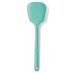 U-Taste 13.6in Silicone Turner: 600ºF Heat Resistant BPA-Free Solid Cooking Spatula Flipper, Wide Flexible Flat Seamless Rubber Kitchen Utensil for Pancake, Egg, Burger in Nonstick Cookware (Aqua Sky)