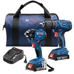 BOSCH 18V 2-Tool Combo Kit with 1/2 in. Compact Drill/Driver and 1/4 in. Hex Impact Driver GXL18V-26B22