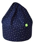 Bean Lazy ® 100% Cotton Large Navy Stars Bean Bag Wtih Filling