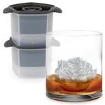 Tovolo 81-34440 Leak-Free, Rose Ice Cube Stackable with Tight Silicone Seal, Novelty Drink Mold-Set of 2, Plastic, Clear