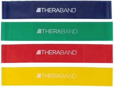 THERABAND Resistance Band Loop Set, Pack of 4, 18 Inch Band Loop Kit for Legs & Butt Workouts, Beginner to Advanced Levels for Exercise, Rehab, Physical Therapy, Stretching, & Strength Training