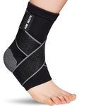 Pure Health Ankle Support for Ligament Damage Sprained Ankle, Achilles Tendonitis Foot & Plantar Fasciitis Support Strap, Heel Pain Relief & Wrap for Compression (Black, M)