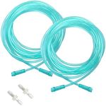 2 Pack Oxygen Supply Tubing - Standard Connector - Premium Clear Crush Resistant Oxygen Tubes - 16.4 feet - with Free Connector