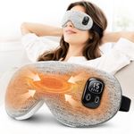 Heated Eye Mask, BOYUNSHI Cordless Warm Eye Compress for Dry Eyes Blepharitis Stye Treatment Eye Relief Improve Sleep, 4 Heat Levels & 4 Timer, Washable Eye Heating Pad for Travel, Women & Men