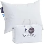 Lincove Signature 100% Natural Canadian White Down Luxury Sleeping Pillow - 800 Fill Power, 500 Thread Count Cotton Shell, Made in Canada, Standard - Soft Medium Firm