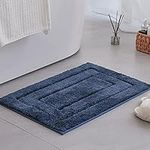 GRANNY SAYS Navy Bathroom Mat, 16" x 24" Absorbent Bath Rug for Bathroom, Non Slip Bath Matt for Floor, Small Bathroom Carpet Absorbent, Tapis de Bain, Washable Shower Mats for Bathroom