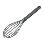 Zyliss E980240 Large Silicone Hand Whisk, Sustainable Wheat Straw Handle, Balloon Whisk with Heat Resistant Silicone Head, Suitable for Non Stick Cookware, Beluga Grey, 30.5cm x 6.5cm