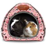 RANYPET Guinea Pig Bed - Cave Cozy Hamster House Large Hideout for Guinea pig Ferret Hedgehog Chinchilla Bearded Dragon Winter Nest Hamster Accessories Pink