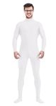 Gaoin Men's and Women's Stretch Spandex Zentai Unitard Bodysuit Costume, White, Small