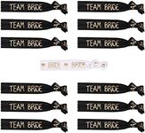 JKJF 13 Pcs Bachelorette Party Favors Wristbands Bracelets Bride and Team Bride Hair Tie No Crease Elastics Ribbon for Wedding Engagement Party Bridal Shower - White & Black