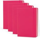 Simply Genius A5 Notebooks for Work, Travel, Business, School & More - College Ruled Notebook - Hardcover Journals for Women & Men - Lined Books with 192 pages, 5.7" x 8.4"(Pink, 4 Pack)