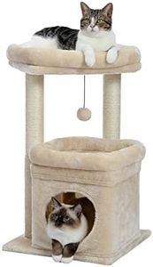 PAWZ Road Cat Tree, Multi-Level Cat Tower with Sisal-Covered Scratching Post, Cozy Cat Condo and Large Cat Perch for Indoor Cats