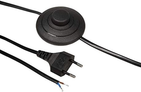 McPower Câble d'alimentation europ�éen avec Interrupteur à Pied et extrémités Blanches 2 m