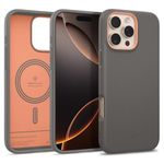 CASEOLOGY by Spigen Nano Pop Mag for iPhone 16 Pro Case [Soft & Dust Free Material] Magnetic Military Grade Drop Protection Back Cover Case for iPhone 16 Pro (TPU and PC | Papaya Gray)