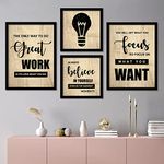 kotart Paper - Framed Posters For Home And Office Wall Decor - Motivational Quotes (11 X 14 Inch, Framed)(Brown)