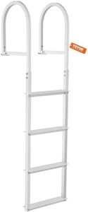 VEVOR Dock Ladder, Removable 4 Steps, 500 lbs Load Capacity, Aluminum Alloy Pontoon Boat Ladder with 3.1'' Wide Step & Nonslip Mat, Easy to Install for Ship/Lake/Pool/Marine Boarding