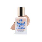 W7 Legend Foundation - Creamy Liquid Foundation for Poreless, Semi-Matte Medium Coverage - 28ml (Natural Beige)