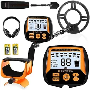 SUNPOW Metal Detector for Adults, Professional Waterproof High Accuracy Metal Detector, 10'' Detection Depth, Pinpoint & Disc & Notch & All Metal & Volume Modes, Strong Anti-Interference-GC-1083