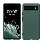 kwmobile Case Compatible with Google Pixel 6a Case - Slim Protective TPU Silicone Phone Cover - Forest Green