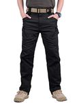 MAGCOMSEN Mens Military Cotton Ripstop Cargo Operator Tactical Pants with Elastic Waistband Black 38