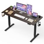 MotionGrey - 55 x 24Inch Electric Motor Height Adjustable Standing Desk, Ergonomic Stand Up Desk, Adjustable Computer Sit Stand Desk Stand - Black Frame Single Motor with Table Top