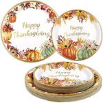 ceiba tree Thanksgiving Paper Plates 48 Pcs Fall Disposable Dinnerware Heavy Duty for 24 Guests Give Thanks Theme Party Supplies Happy Thanksgiving Autumn Tableware Set