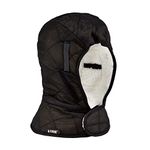 Winter Hard Hat Liner, Insulated, Sherpa Fleece Lined, Shoulder Length, Ergodyne N-Ferno 6952,Black