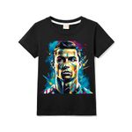 Unisex Kids No.7 Inspired Football Siuu Support Tee Shirt 100% Cotton T-Shirts Boy Girl Top (Black,9-10 Years,9 Years,10 Years)