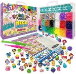 Bandai Rainbow Loom Mega Combo Set - Bracelet Making - Loom with 5600 Rubber Bands - Charms and Beads - CD00101 Medium