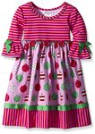 Bonnie Jean Little Girls' Ornament Print Cotton Dress, Pink, 5