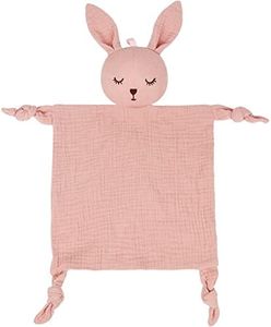 Organic Cotton Muslin Lovey Blanket, Organic Cotton Muslin Bunny Security Blanket Soft & Breathable Lovie Baby Gifts for Boys and Girls