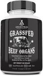 Ancestral Supplements Grass Fed Beef Organ Supplement, Supports Whole Body Wellness with Proprietary Blend of Liver, Heart, Kidney, Pancreas, Spleen, Freeze-Dried Beef, Non-GMO, 180 Capsules