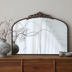 Micasso Vintage Mirror, 29"x 36" French Baroque Antique Arched Wall Mounted Mirror, Decorative Bronze Ornate Entryway Mirror for Wall Décor, Living Room, Hallway