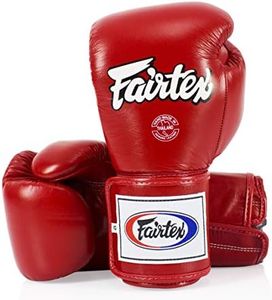 Fairtex BGV5 Muay Thai Boxing Gloves for Men, Women, Kids | Special Lock Thumb Design | MMA Gloves, Kickboxing | Premium Quality, Light Weight & Shock Absorbent Boxing Gloves -(Red/14oz)