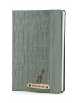 AICA Personalized Name & Charm Leather Notebook Diary -A5 Size, 180 Ruled Pages (Mint Green) | Customized Birthday Daily Journal Diary Gifts for Women Her Wife Mother Sister Daughter Bride In Law