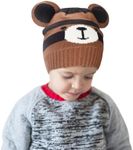 Catalonia Bear Kids Knit Hats, Warm Toddler Winter Hats, Cute Beanies Hat Cap for Boys Girls Aged 6-10, Gifts Idea for Birthday Christmas