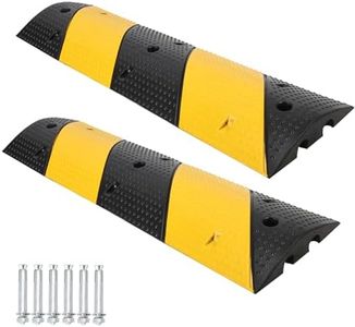 GarveeTech Speed Bump, 2 Pack 3.3Ft Rubber Speed Bumps, 2 Channel Modular Speed Hump 25000LBS Load Capacity, Cable Ramps Hose Protector Ramps with 6 Bolt Spikes for Asphalt Concrete Gravel Driveway R