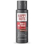 HAPPY NUTS Big Wood Body and Nut Wash - Moisturizing Men's Shower Gel, Bodywash with Deep Cleanse for Sensitive Skin - Men's Body Soap