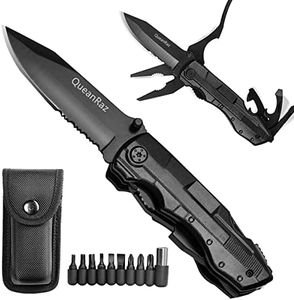 Folding Hunting Knife Multitool Pliers, Pocket Knife Gifts For Dad Men, Tactical Knife with Saw Knife Bottle Opener Screwdriver Perfect for Camping Outdoor Survival Hiking Household DIY, Tools For Men