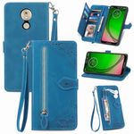 Elisorli Compatible with Moto G7 Play/MotoG7 Optimo XT1952DL/Tmobile Revvlry Wallet Case with Wrist Strap Leather Flip Card Holder Stand Phone Cover for Motorola MotoG7Play Moto7 G 7 7G G7Play Blue