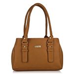 Fostelo Women's Vegan Leather Westside Handbags Shoulder Hobo Bag Ladies Purse (Tan) (Large)