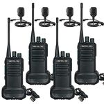 Retevis RB629 Two Way Radio, PMR446 Walkie Talkies with Speaker Microphone, Wireless Clone, VOX, Emergency Alarm, 1100mAh, Sturdy, Long Range Walkie Talkie for Construction Site (4 Pcs, Black)